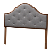 Baxton Studio Camila Classic and Traditional Grey Fabric and Walnut Brown Finished Wood King Size Headboard